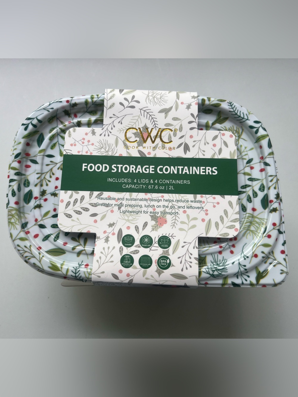 Floral Food Storage Containers Set.